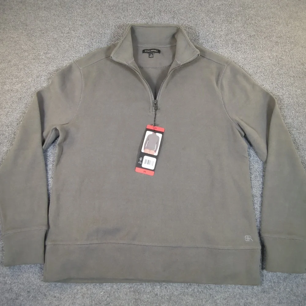 Banana Republic Men Quarter Zip Pullover Sweatshirt New Fleece Mock Neck M #2650